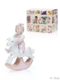 Фигурка Девочка на лошадке 13 см / HP3265 /уп 60/