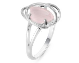 Кольцо из серебра розовый кварц, МЦВА96