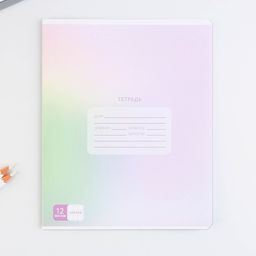 Тетрадь А5, 12 листов на скрепке в клетку Градиент, 5 видов МИКС, белизна 96% . - Artfox study фото 9