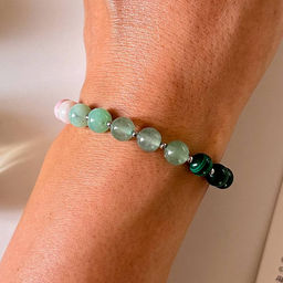 Браслет "Анахата" из камней для проработки четвертой чакры регулируемый