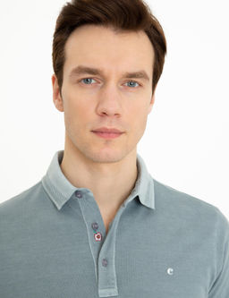 Gri Polo Yaka Slim Fit T-Shirt - Cacharel фото 3