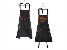 Фартук Ф/22С5/1761-0/чёрный/шефнакухне/оранжевый 85*69