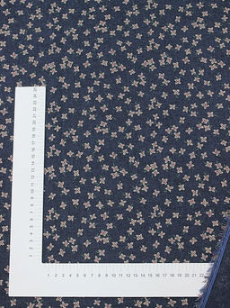 Плательный хлопок Россыпь четырехлистников на джинсово-синем меланже, ш.1.55м, хл-90%, вискоза-10% - Купава фото 6