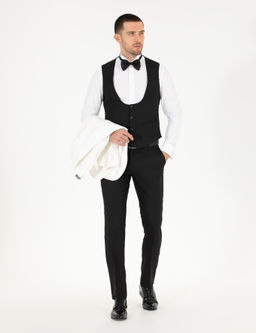 Смокинг Pierre Cardin Ex Slim Fit с жилетом белый