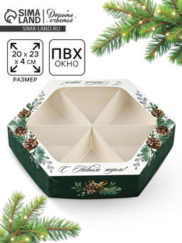 Цена за 5 шт. Коробка складная «С Новым годом!», 20×23×4 см
