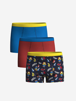 Bask?l? Erkek ?ocuk Boxer 3l?