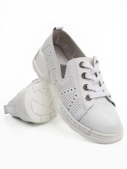 03-YB13-2 WHITE Полуботинки летние женские (натуральная кожа)