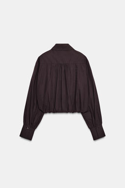 CROPPED POPLIN BALLOON SHIRT - Zara фото 7
