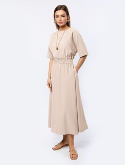 VILATTE / Платье из плотного лиоцелла с поясом на резинке  фото 15