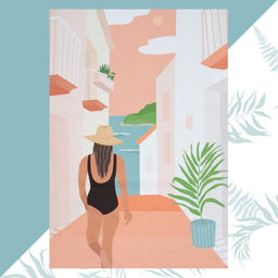 Полотенце пляжное Этель Девушка в купальнике 96х146 см, 100% хлопок  фото 5