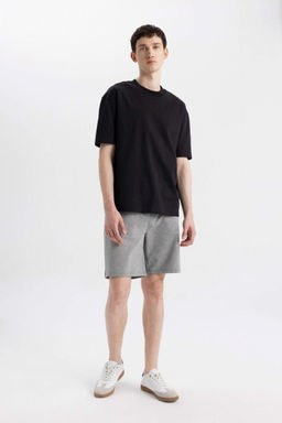 Slim Fit Dar Kesim Fermuar Cepli Basic Duz Sort - Defacto фото 3