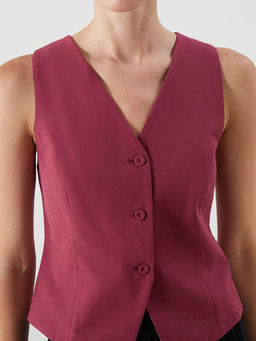 V Yaka Kad?n Klasik Yelek