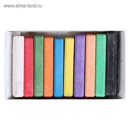 Цена за 6 шт. Мелки цветные «АЛГЕМ», в наборе 10 штук, квадратные