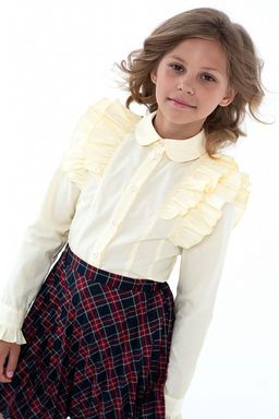 Жёлтая школьная блуза Mooriposh, модель 06114