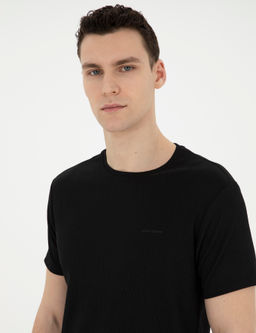Siyah Slim Fit Ti__rt