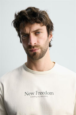 PRINTED TEXT T-SHIRT - Zara фото 5