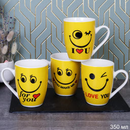 Кружка 350 мл Смайлик / LU-365 /уп 72/желтый - Галеонтрейд фото 6
