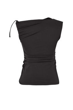 Trendyolmilla Siyah FItted Baglama ve Buzgu Detayl? Kolsuz Esnek Orme Bluz TWOSS25BZ00549
