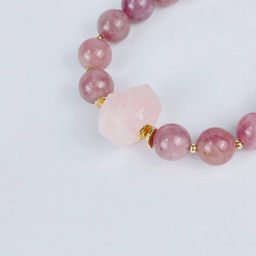 Браслет из мадагаскарского Розового кварца 18 см
