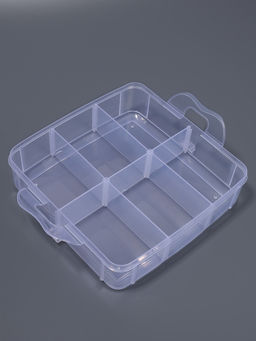 Органайзер для хранения мелочей, 18 ячеек, 15×16×12.5 см, с ручкой, прозрачный