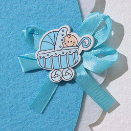 Украшение на гендер пати «Подвеска Аист с мальчиком», 27×27×46 см, голубое