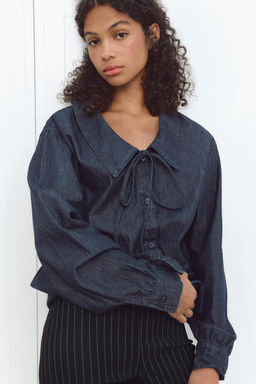 DENIM PETER PAN COLLAR SHIRT - Zara фото 2
