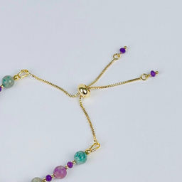 Браслет регулируемый из Фосфосидерита и Варисцита - Радуга самоцветов фото 4