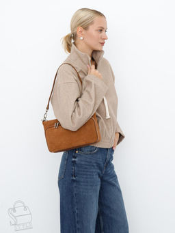 Сумка женская кожаная 8200PEF brown Polina&Eiterou  в Новосибирске