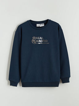 Real Madrid Bask?l? Erkek ?ocuk Kal?n Sweatshirt