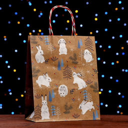 Пакет подарочный Заяц 26 х 32 х 12 см