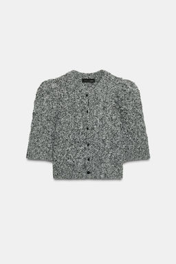 CARDIGAN WITH PUFF SLEEVES