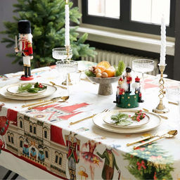 Скатерть новогодняя Этель Щелкунчик 150?220 см, с ВГМО, 100% хл, саржа 190 г/м?