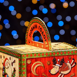 Цена за 5 шт. Подарочная коробка Дед Мороз, 14 х 14 х 14 см - Simaland фото 6