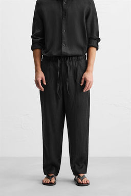 ZARA %100 KETEN ELAST?K BELL? PANTOLON  фото 15