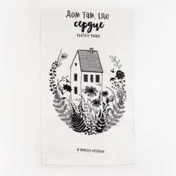 Полотенце кухонное Доляна Дом там где сердце 35х60 см, 100% хл, 160г/м2  фото 2