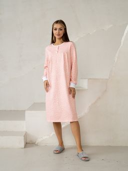 Сорочка жен.арт.602/1-3,розово-белая футер с начесом (хлопок 100%). - Binita фото 4