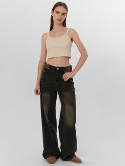 Топ женский бежевый в рубчик - Mark formelle фото 3