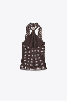 HALTER TOP WITH HARDWARE AND POLKA DOTS - Zara фото 17