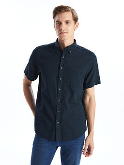 Regular Fit K?sa Kollu Poplin Erkek G?mlek