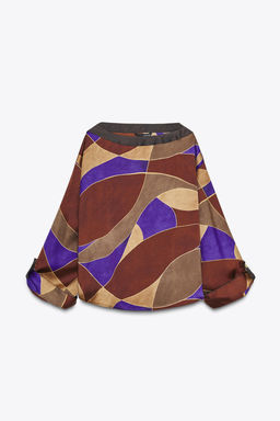 PRINTED SATIN SHIRT - Zara фото 8
