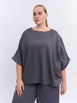Блузка льняная TBL06252GRY23