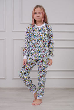 Пижама подростковая из кулирки пенье на манжетах Дрёма графити - Амадэль фото 7