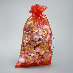 Цена за 20 шт. Мешочек подарочный новогодний органза «Аромат праздника», 16×24 см ± 1.5 см