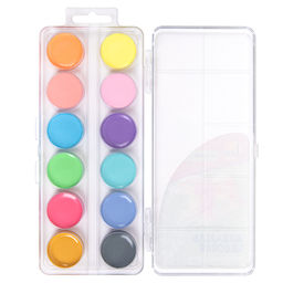 Краска акварель Лео Ярко медовые, без кисти (пастельная) в пластиковой упаковке с европодвесом LBPW-0112 12 цв. пастельные цвета