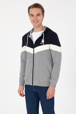 Худи Comfort Fit серый меланж из хлопка