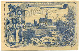 Банкнота 10 геллеров 1920 года Австрия Унгенах (нотгельд)