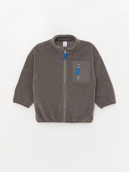 Dik Yaka Uzun Kollu Polar Erkek Bebek Fermuarl? Sweatshirt