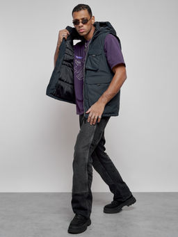 Куртка - жилетка трансформер с подогревом 2 в 1 мужская зимняя темно-синего цвета 6668TS - Mtforce фото 17