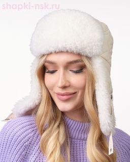 Тиффани плащевка стеганая хит Ушанка женская (56-58)