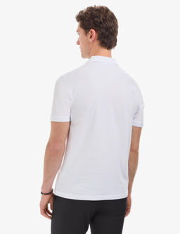Beyaz Regular Fit %100 Pamuk K_vr_lmaz Polo Yaka Basic Ti__rt